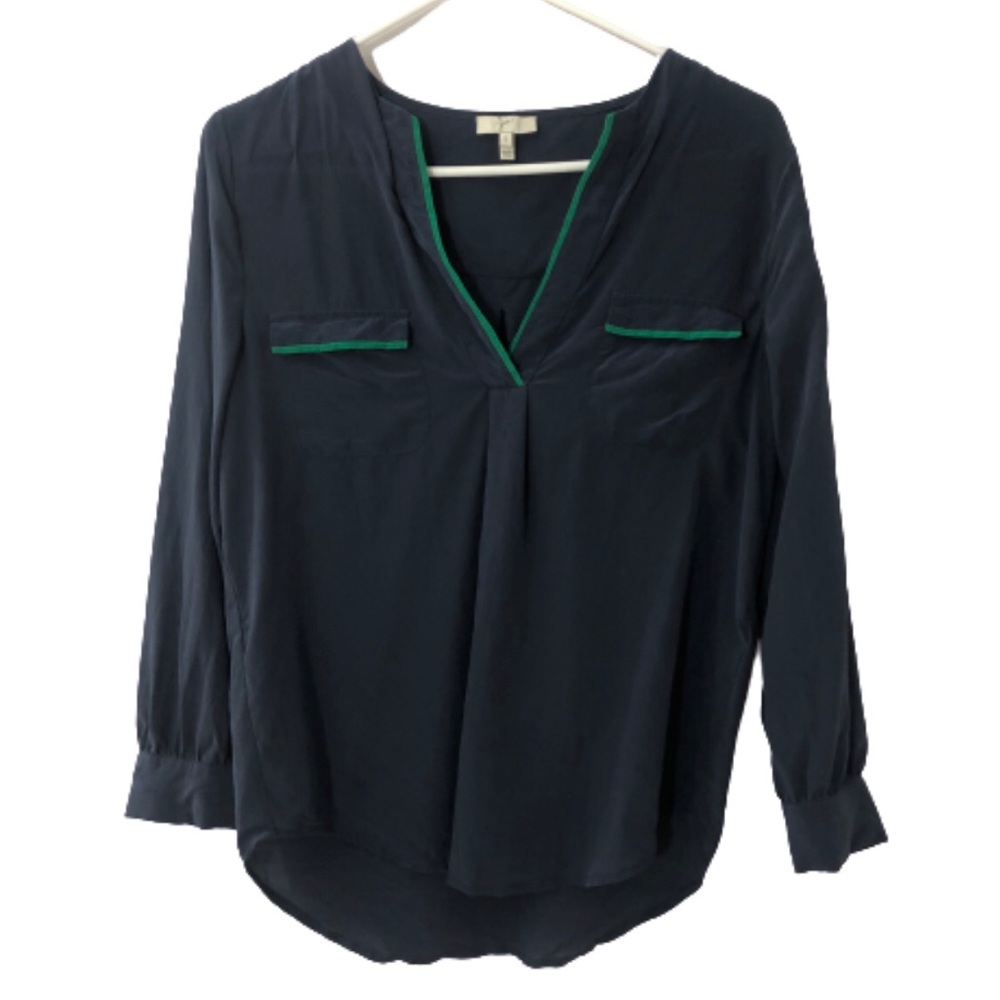 Joie Silk Blue Green Blouse small